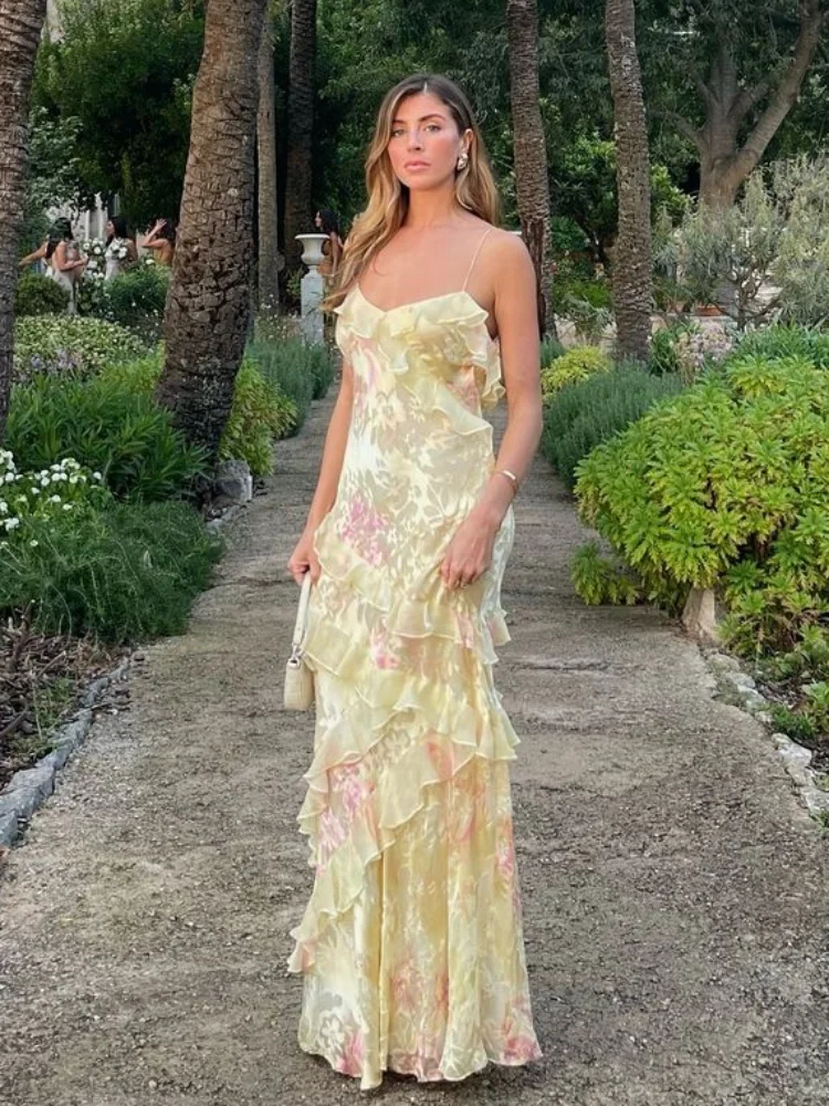 Elegant Floral Sling Maxi Dress for Women - Image 6