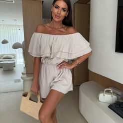 Women’s Off-Shoulder Ruffled Casual Romper