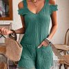 Women_s Green Off Shoulder Romper