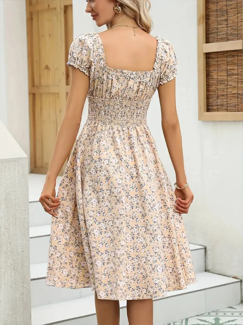 Women’s Vintage Floral Party Dress - Image 4