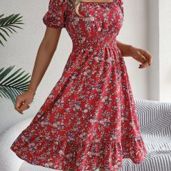 Alternative view of Floral Print Square Neck Summer Dress