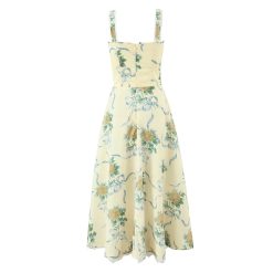 Alternative view of Elegant Floral Print Spaghetti Strap Midi Dress for Women